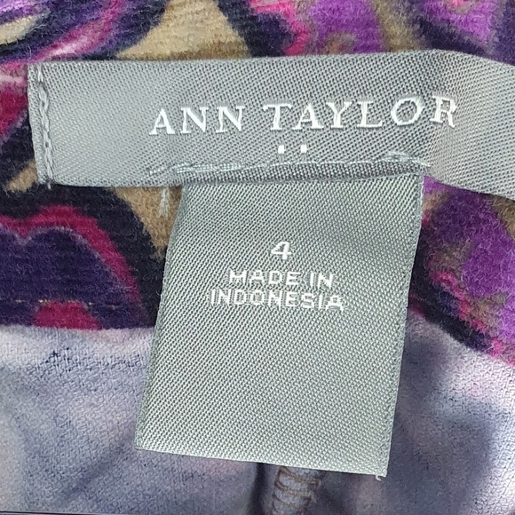 ANN TAYLOR Skirt Corduroy Floral Paisley Print Women's Size 4 - Picture 5 of 6